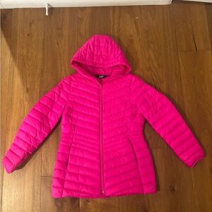 Lands' End Girls' Hot Pink Hooded Puffer Jacket